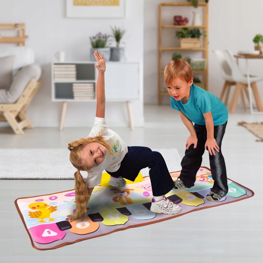 PlayFellow Interaktivní taneční podložka pro děti se zvířátky a pianem 757-43